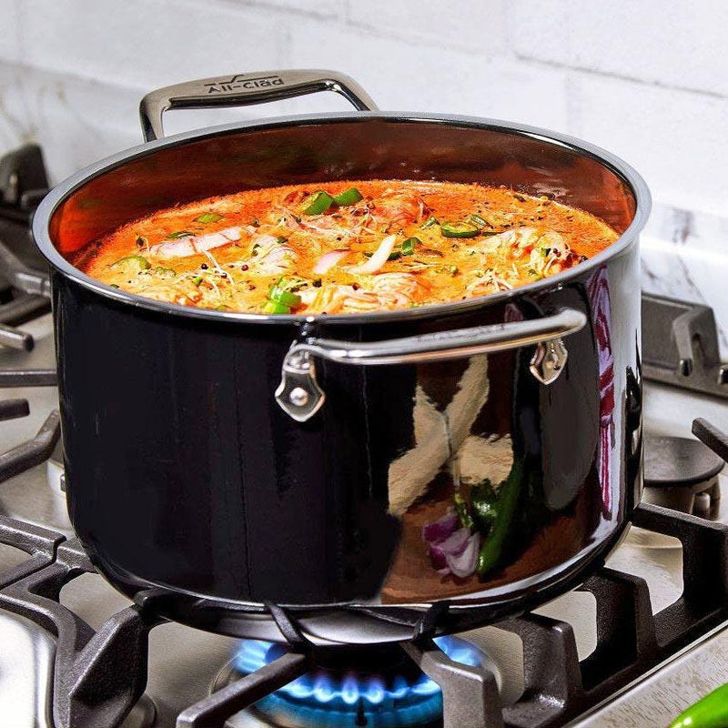 All-Clad All-Clad FusionTec Ceramic 7 QT (6.7L) Stockpot with Lid - Onyx Black   