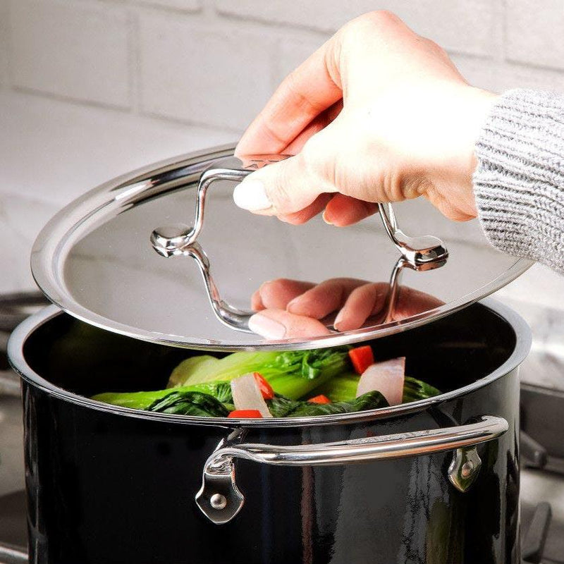 All-Clad All-Clad FusionTec Ceramic 7 QT (6.7L) Stockpot with Lid - Onyx Black   