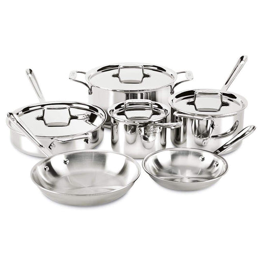All-Clad Stainless D5 Polished Cookware Set - 10 Piece - Kitchen Smart
