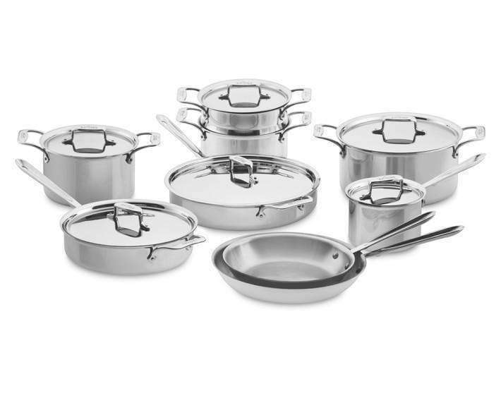 All-Clad Stainless D5 Polished Cookware Set - 15 Piece - Kitchen Smart
