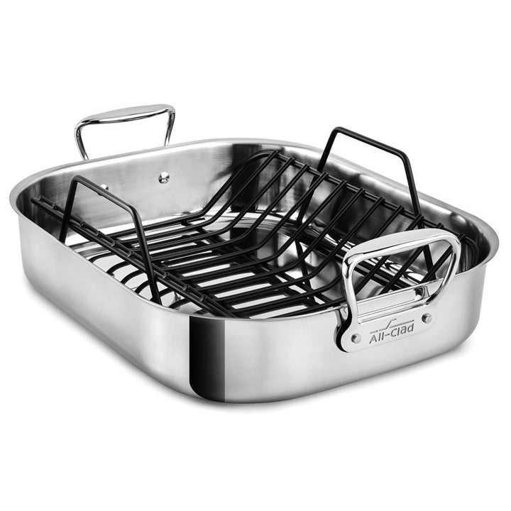 All-Clad Stainless Large Roasting Pan with Non-Stick Rack - Kitchen Smart