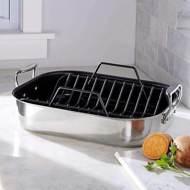 All-Clad Stainless Nonstick Roasting Pan with Non-Stick Rack Roasters All-Clad   