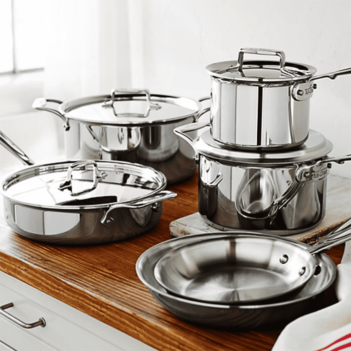 All-Clad Stainless D5 Polished Cookware Set - 10 Piece Cookware Sets All-Clad   