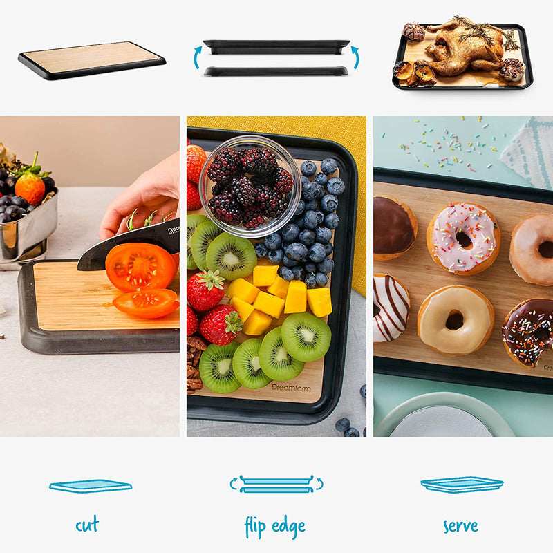 Dreamfarm Dreamfarm Fledge Bamboo Flip Cutting Board - Large   