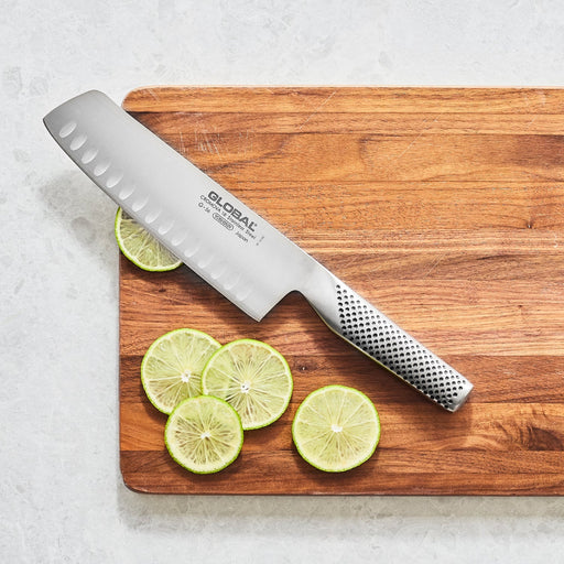Global - G Series 7" (18cm) Nakiri Fluted Knife - Kitchen Smart