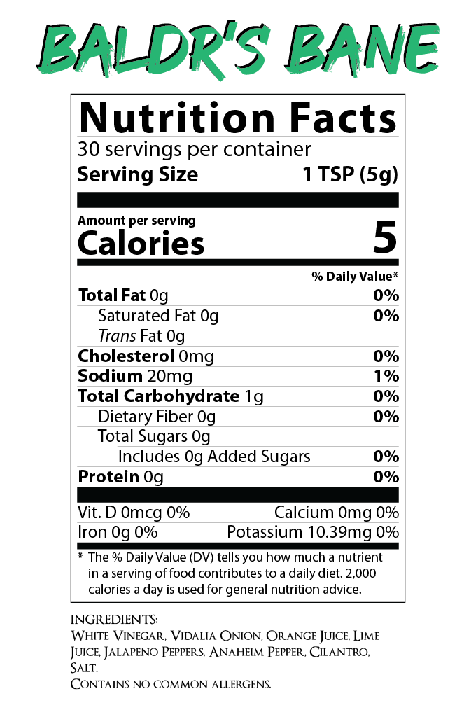 Halogi Hot Sauce Halogi Baldr's Bane Hot Sauce