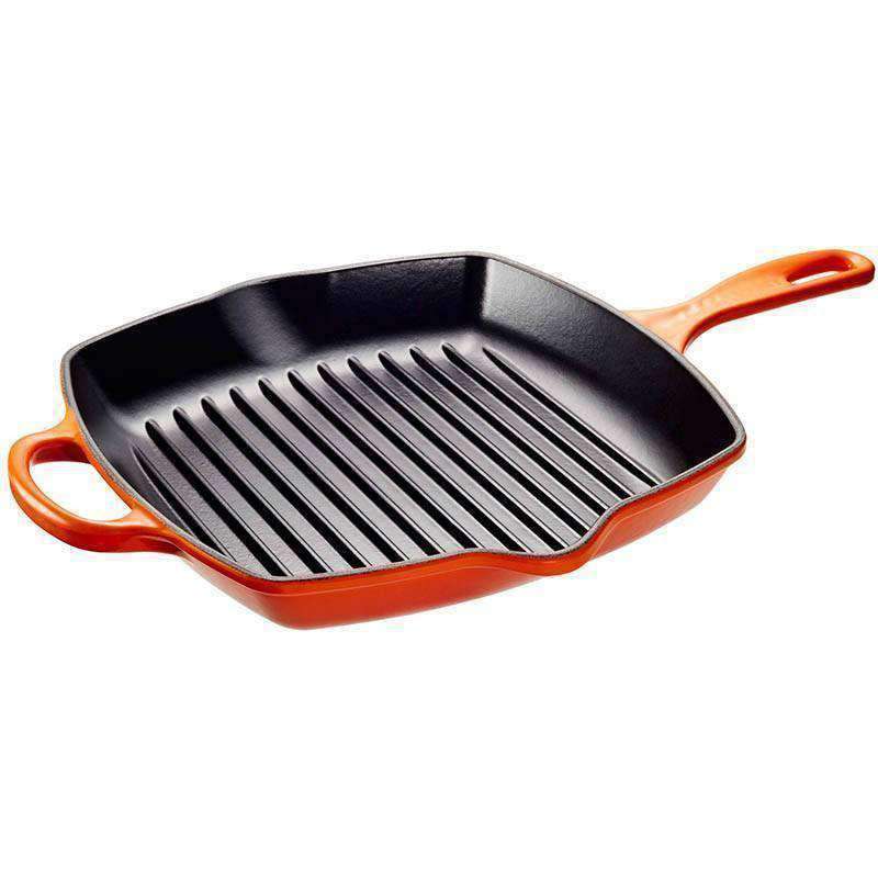Le Creuset Le Creuset Cast Iron Square Skillet Grill Pan Flame  