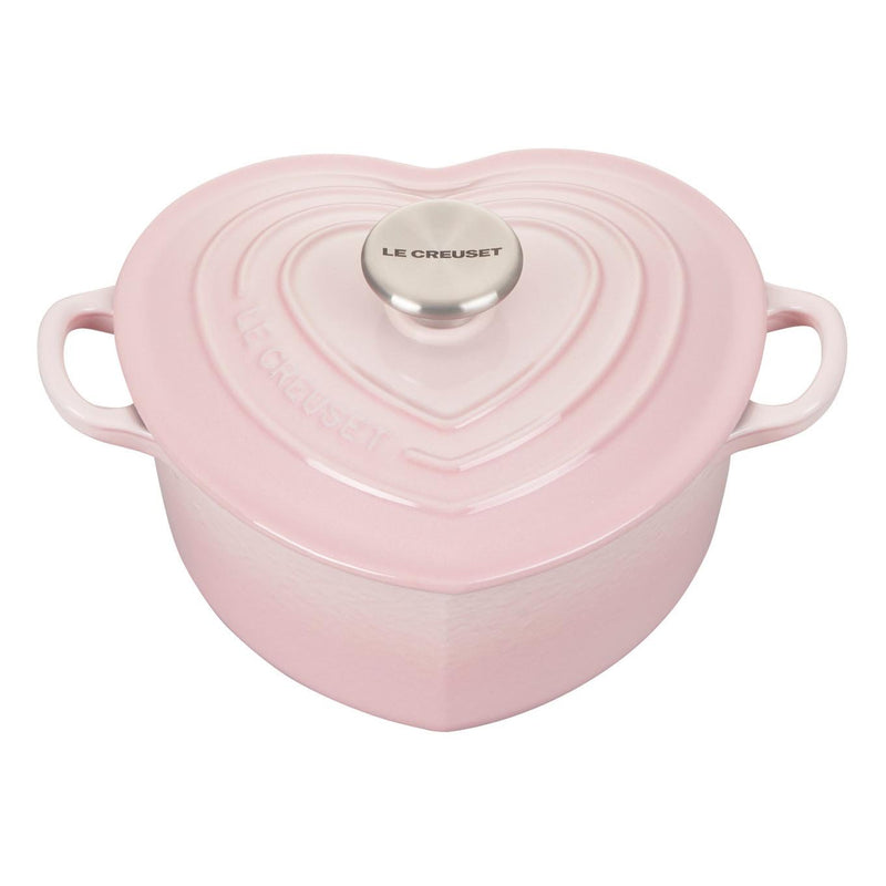 Le Creuset Le Creuset Cast Iron 1.9L Heart Cocotte Shell Pink