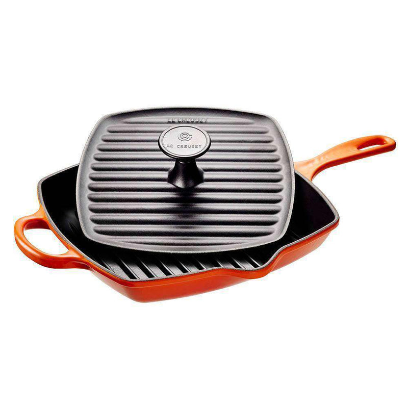 Le Creuset Le Creuset Cast Iron Skillet Grill Set Flame  