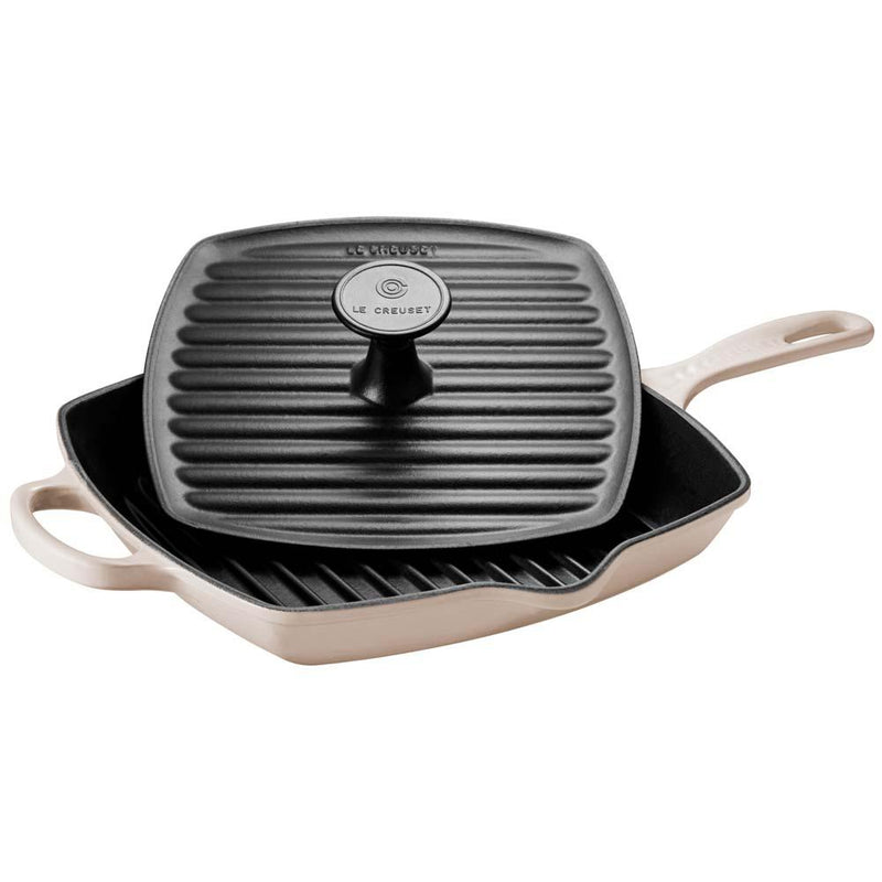 Le Creuset Le Creuset Cast Iron Skillet Grill Set Meringue  