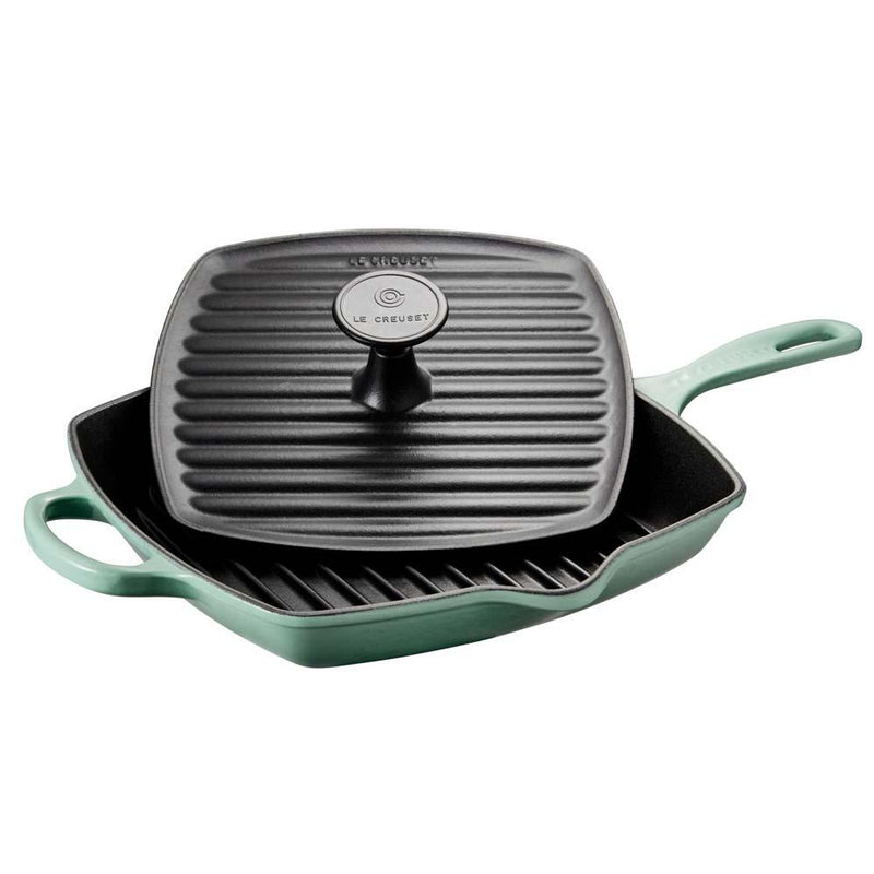 Le Creuset Le Creuset Cast Iron Skillet Grill Set Sage  