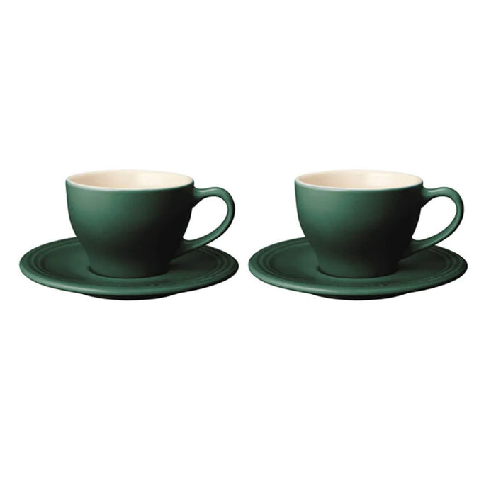 Le Creuset Stoneware Espresso Cup and Saucer - Set of 2 Cup & Saucers Le Creuset Artichaut  