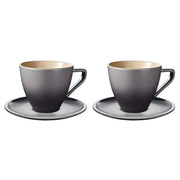 Le Creuset Le Creuset Stoneware Minimalist Cappuccino Cup & Saucer - Set of 2 Oyster
