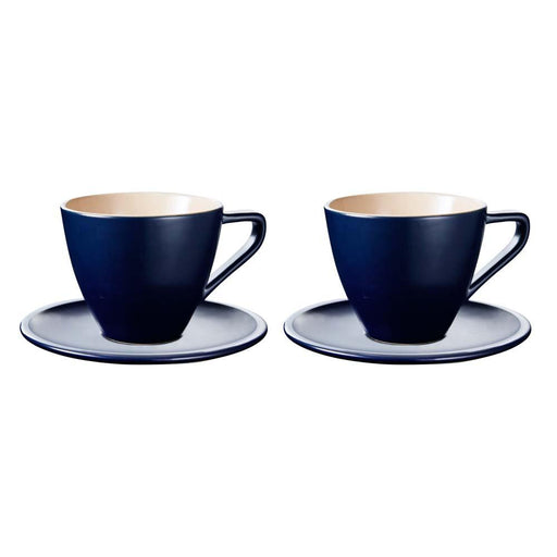 Le Creuset Le Creuset Stoneware Minimalist Cappuccino Cup & Saucer - Set of 2 Midnight Navy