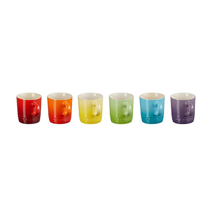 Le Creuset Stoneware Rainbow Espresso Mugs - Set of 6 Mugs Le Creuset   