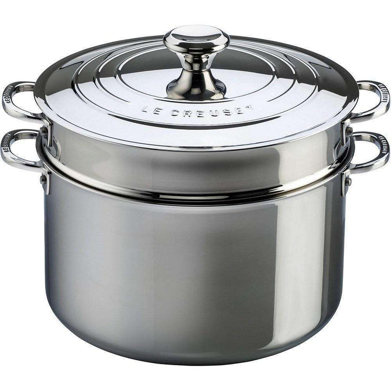 Le Creuset Le Creuset Stainless 8.5 QT (8.3L) Stockpot with Lid and Pasta Insert   