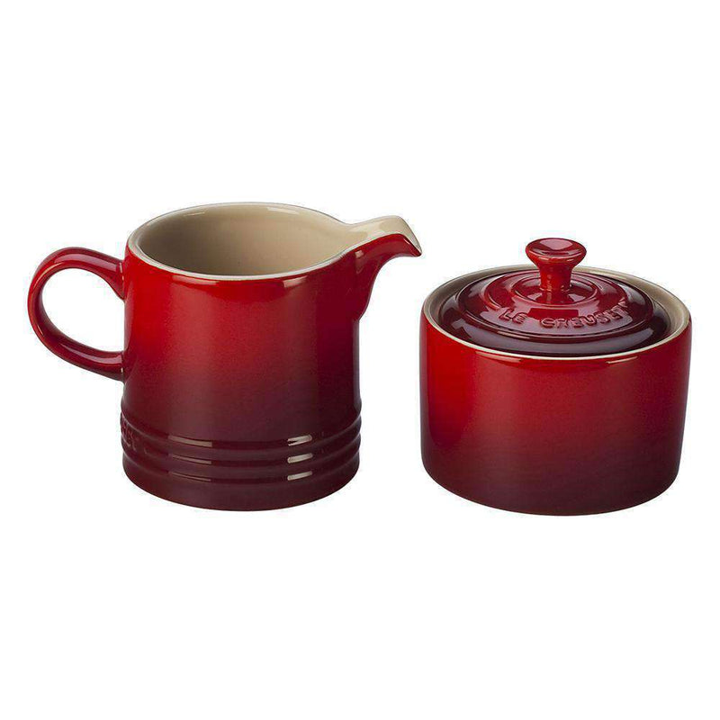 Le Creuset Le Creuset Stoneware Cream and Sugar Set Cerise  