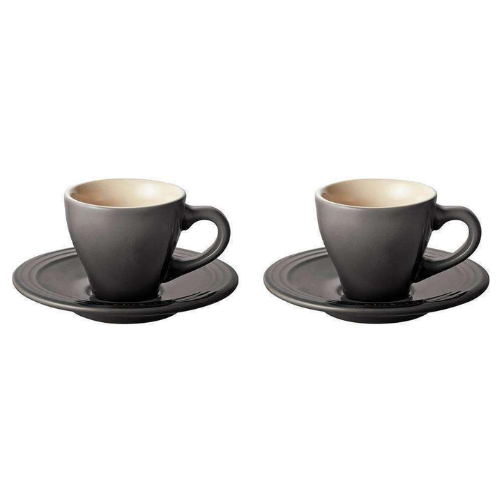 Le Creuset Stoneware Espresso Cup and Saucer - Set of 2 - Kitchen Smart