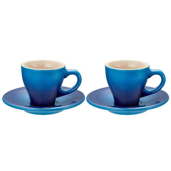 Le Creuset Stoneware Espresso Cup and Saucer - Set of 2 Cup & Saucers Le Creuset Blueberry  