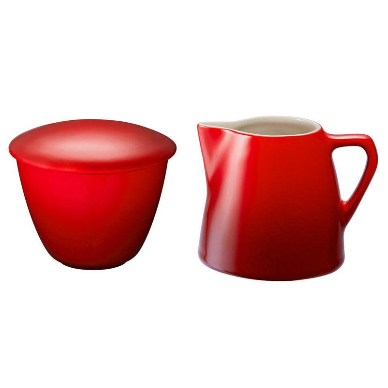 Le Creuset Le Creuset Stoneware Minimalist Cream and Sugar Set Cerise  