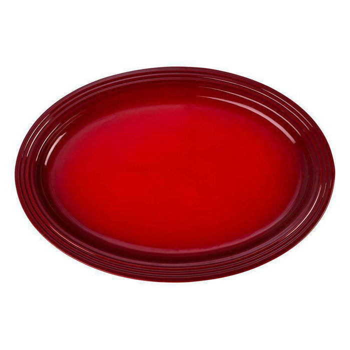 Le Creuset Stoneware Oval Serving Platter Serving Bowls Le Creuset Cerise  