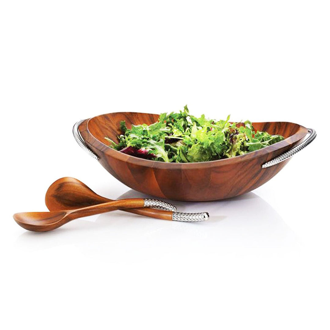 Nambé Braid Salad Bowl With Servers - Kitchen Smart