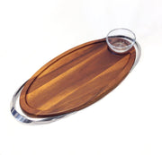 Nambe Nambe Luna Appetizer Board with Dip Dish – 2 Piece Set   