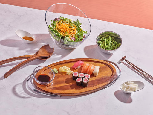 Nambe Luna Appetizer Board with Dip Dish – 2 Piece Set Tableware Nambe   
