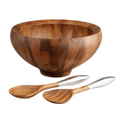 Nambe Nambe Yaro Salad Bowl With Servers   