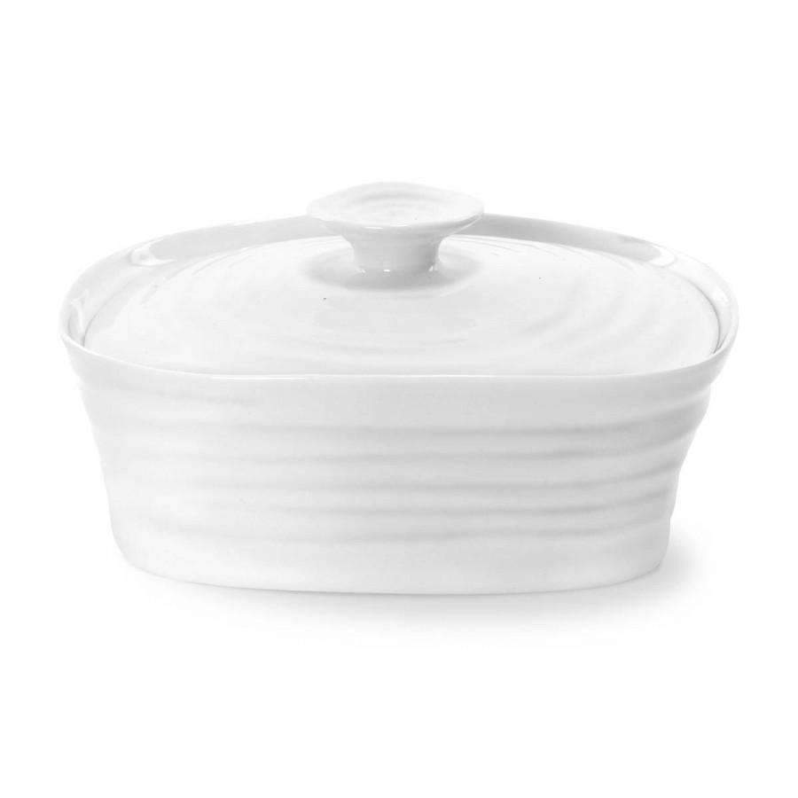 Portmeirion Sophie Conran White Covered Butter Dish - Kitchen Smart