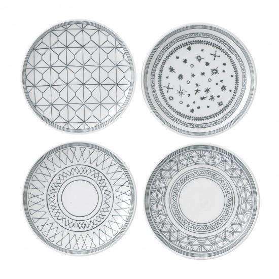Royal Doulton Ellen DeGeneres Charcoal Grey 6" Plates - Set of 4 - Kitchen Smart