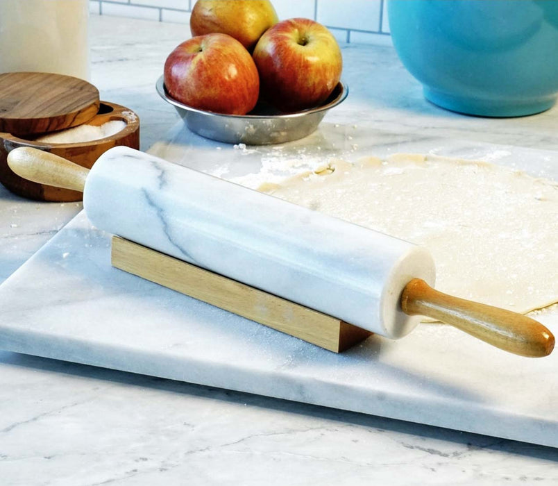 RSVP International White Marble Rolling Pin with Stand Rolling Pin RSVP   