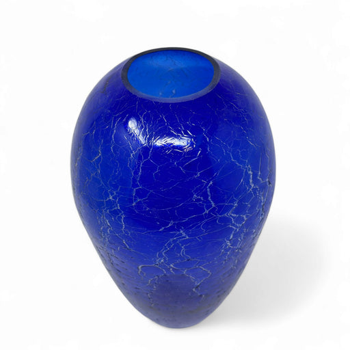 La Mediterannea Vintage Cobalt Blue Crackle Vase decor Sasaki   
