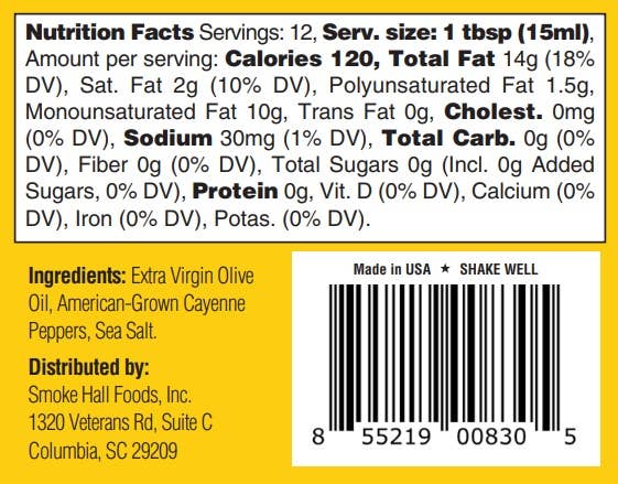 The General's Hot Sauce The General's Hot Sauce Bold Gold Cayenne-Infused Extra Virgin Olive Oil