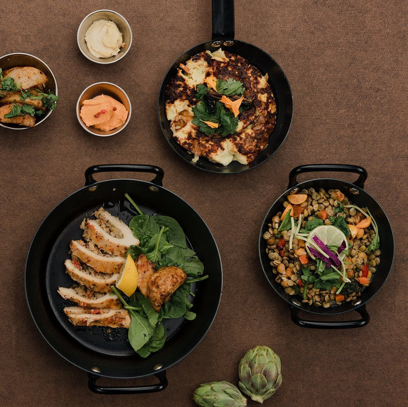 Kitchen Smart Thermalloy Non-Stick Carbon Steel Fry Pan   