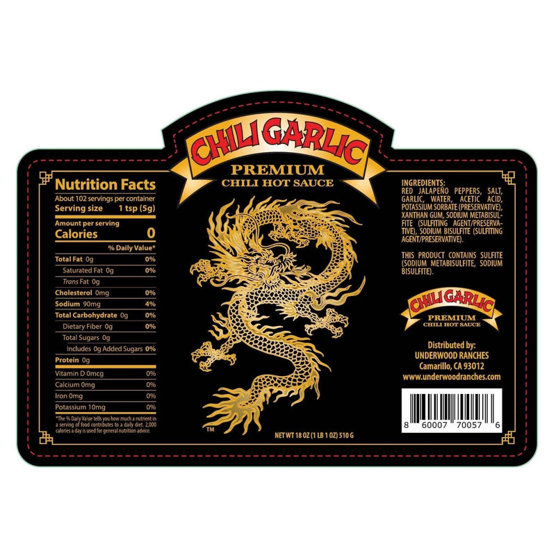 Underwood Ranches Underwood Ranches Dragon Premium Chili Garlic   