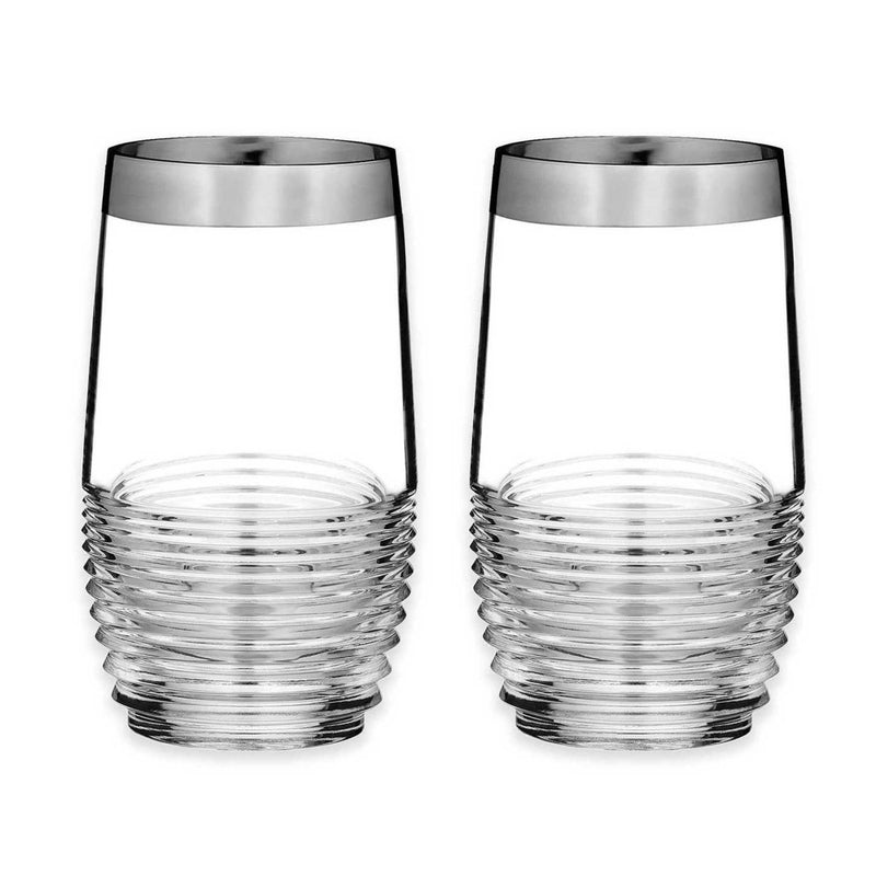 Waterford Waterford Mixology Mad Men Edition Circon HiBall with Platinum Band - Set of 2   