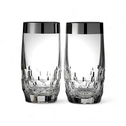 Waterford Mixology Mad Men Edition Draper Hiball with Platinum Band - Set of 2 Glassware Waterford   