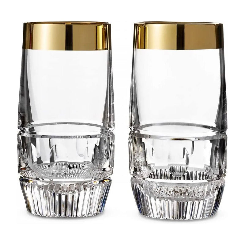 Waterford Waterford Mixology Mad Men Edition Olson Gold Hiball with Gold Band - Set of 2   