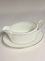 Wedgwood Wedgwood Vera Wang Blanc Sur Blanc Gravyboat with Stand   