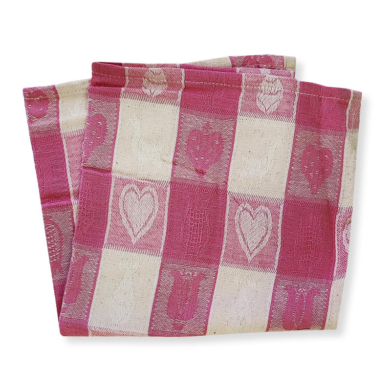 Lemontree Lemon Tree Whimsical Pink Cloth Napkin - Set of 4   