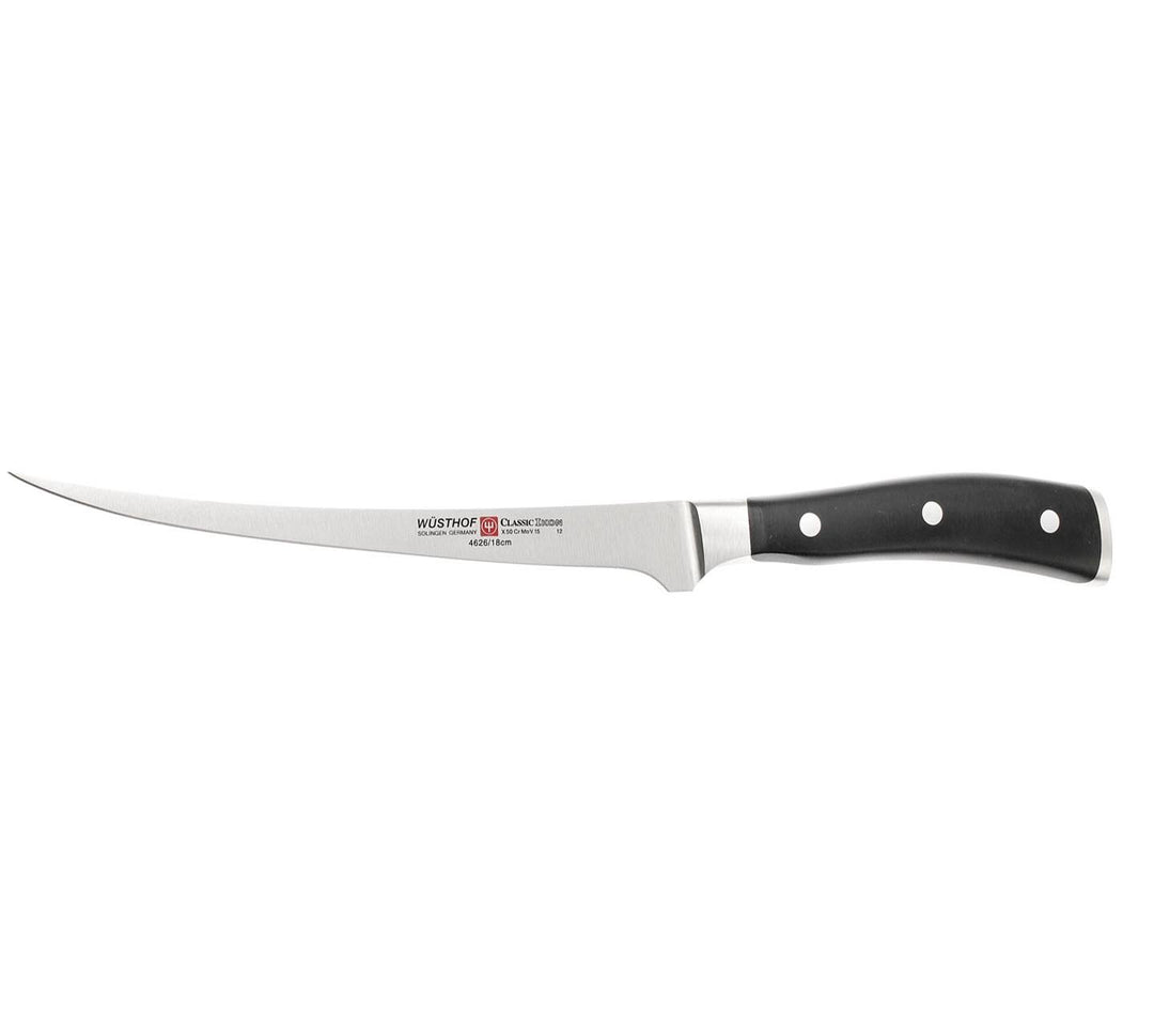 Wusthof Classic Ikon Black Fish Fillet  7" (18cm) Knife - Kitchen Smart