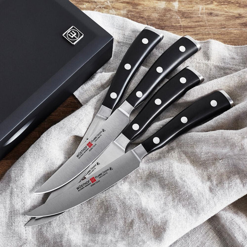 Wusthof Wusthof Classic Ikon Black Steak Knife Set 4 Piece   