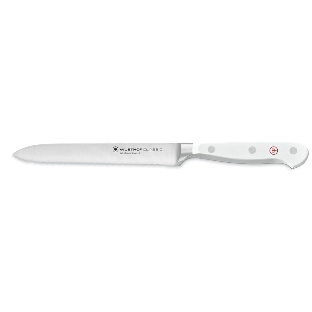 Wusthof Classic White 5" (12cm) Serrated Utility Knife - Kitchen Smart