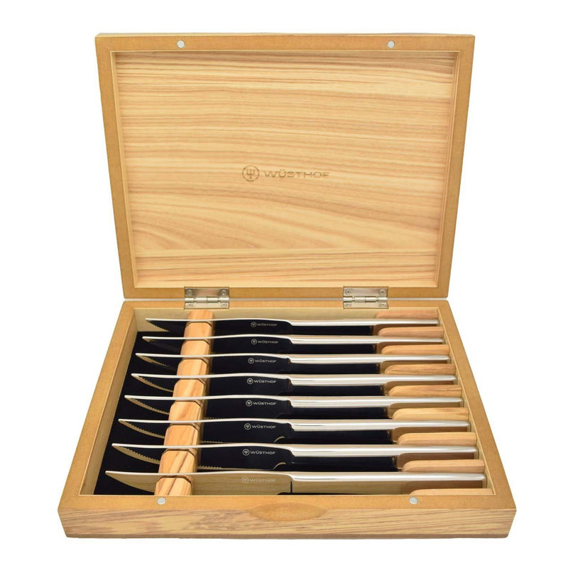 Wusthof Wusthof Stainless Filet Mignon Steak Knife Set In Olivewood Gift Box - 8 Piece