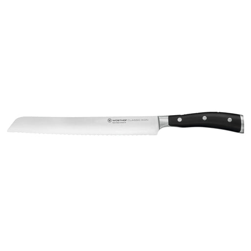 Wusthof Classic Ikon Black 9" (23cm) Double Serrated Bread Knife Bread Knives Wusthof   