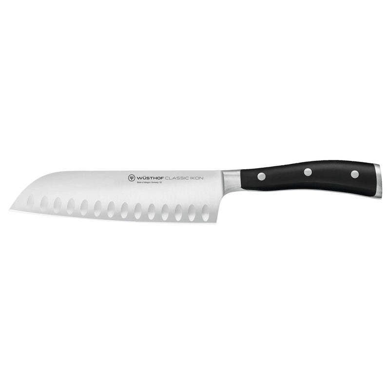 Wusthof Wusthof Classic Ikon Black Santoku Knife - Hollow Edge   