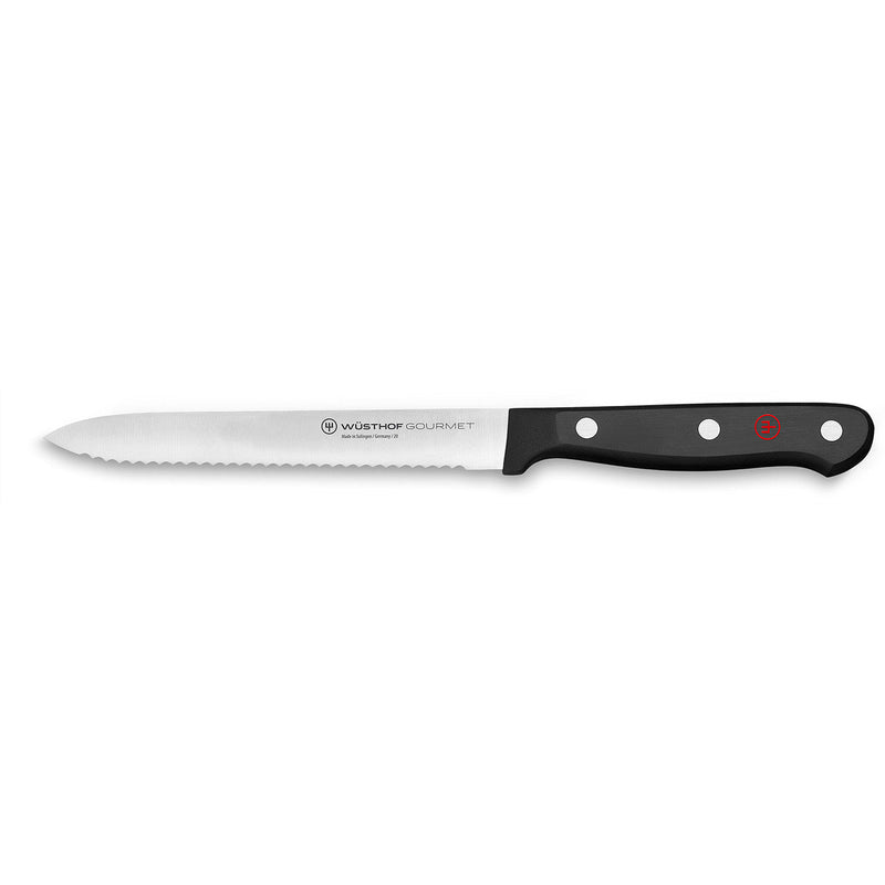 Wusthof Wusthof Gourmet Black 5" (14cm) Serrated Utility Knife   